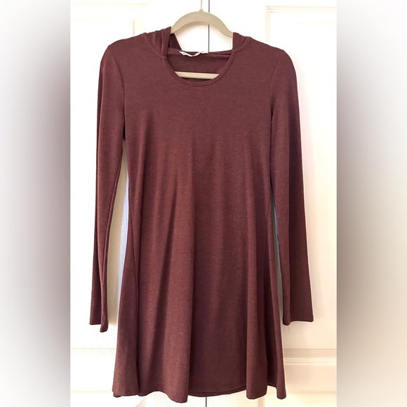 Bluenotes Burgundy Hooded Sweater Dress M - Picture 1 of 4